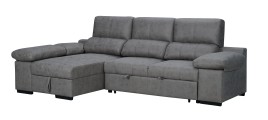 Chaiseslongue cama Huesca, tela gris