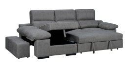Chaiseslongue cama Huesca, tela gris