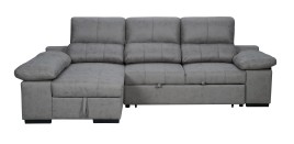 Chaiseslongue cama Huesca, tela gris