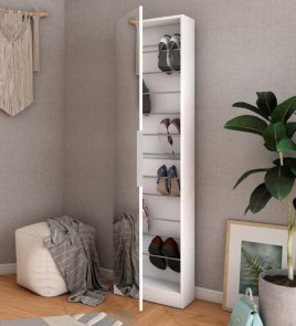 zapatero trend 1 puerta con espejo color blanco 50x20x180