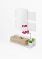 Recibidor Tekkan 1 cajon+espejo blanco artik/roble canadian Recibidor Tekkan 1 cajon+espejo blanco artik/roble canadian