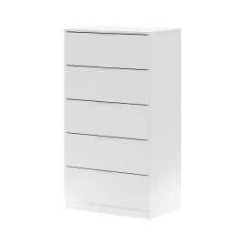 Comoda 5 cajones modelo Luca, en color blanco artik