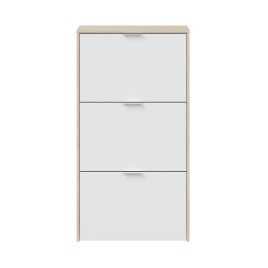 Zapatero Caprizzio 3 puertas en roble/blanco brillo