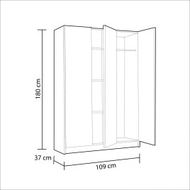 Armario multiusos 3 puertas blanco