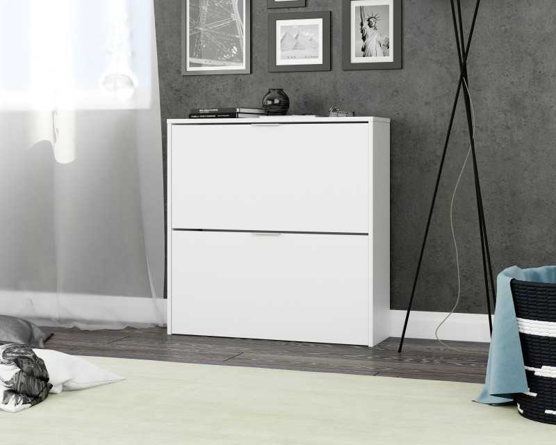Zapatero modelo Basic dos puertas en blanco (16 pares) Zapatero modelo Basic dos puertas en blanco (16 pares)