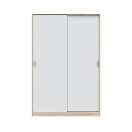 Armario Max dos puertas correderas en roble canadian/blanco artik