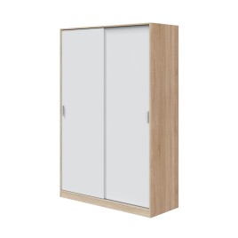 Armario Max dos puertas correderas en roble canadian/blanco artik