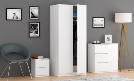 Mesita 2 cajones low cost en blanco artik