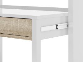 Consola escritorio extesible Bureau en roble canadian/blanco artik