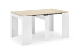 Mesa consola multifuncion Allongo-Kendra extensible en blanco roble