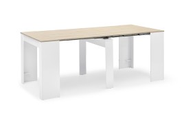 Mesa consola multifuncion Allongo-Kendra extensible en blanco roble