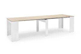 Mesa consola multifuncion Allongo-Kendra extensible en blanco roble