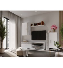 Salon kube en blanco gris cemento
