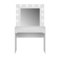 Mesa tocador maquillaje juvenil en blanco brillo