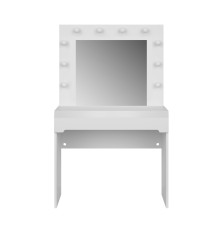 Mesa tocador maquillaje juvenil en blanco brillo