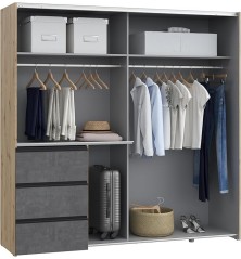 Armario Tokio De Correderas Artisan - Gris 170x201
