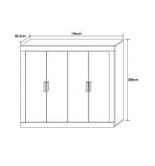 Armario Lara   4 puertas   pino andersen gris