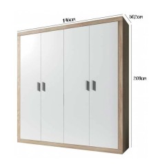 Armario Sara 4 puertas en cambria blanco