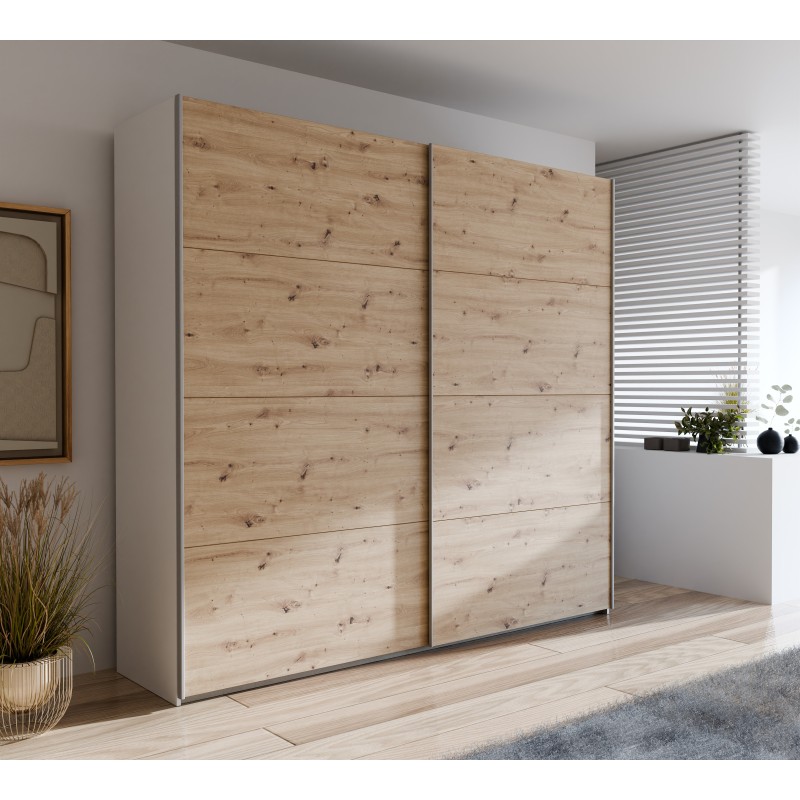 Armario de correderas W18 de 150x210x61,2 blanco artisan Armario de correderas W18 de 150x210x61,2 blanco artisan