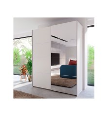 Armario W18 de de puertas correderas 150x210x61,2  blanco con espejo
