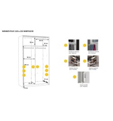 Armario WINNER de puertas correderas de  120x210