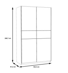 copy of Armario de correderas winner 120x210 blanco