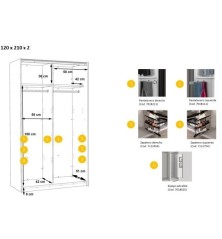 Armario winner de puertas correderas de  120x210 cambrian