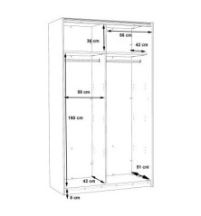 Armario winner de puertas correderas de  120x210 cambrian