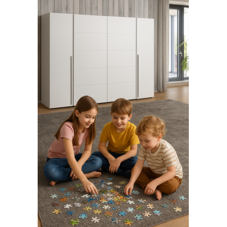 Armario modelo Rio  de 2,70x2,10 correderas y batientes  blanco