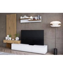 Salon comedor Daphne Plus en balnco/Roble