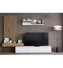 Salon comedor Rebeca Daphne Plus en balnco/Roble