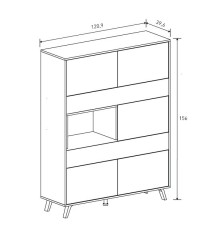 Salón completo Solana 01 moderno en madera rayada - Oferta exclusiva