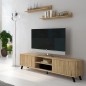 Composición Salón Solana 02 moderna en madera rayada – Oferta limitada