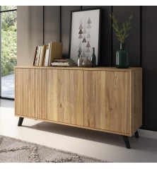 Aparador Solana moderno en madera rayada – Diseño y almacenaje