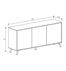Aparador Solana moderno en madera rayada – Diseño y almacenaje