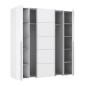 Armario  modelo Rio  2,00x2,10 blanco mixto correderas y batientes