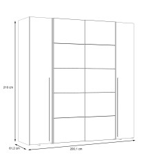 Copy of armario de correderas winner 170x210 blanco