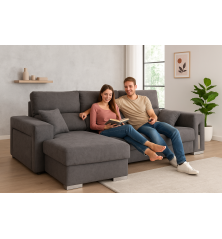 Sofá Chaiselongue Izquierda OSCAR Marrón Claro
