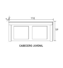 Cabecero juvenil Lara Cambrian -Grafito