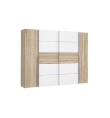 Armario Modelo Rio 270x210 Puertas Correderas y Batientes Roble Blanco | Gran Capacidad | Fabricado en Europa