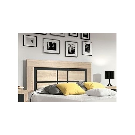 Dormitorio Sara cabecero y dos mesitas en Cambrian Grafito