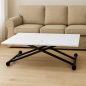 Mesa centro Leskel extensible y elevable en Blanco Mesa centro Leskel extensible y elevable en Blanco