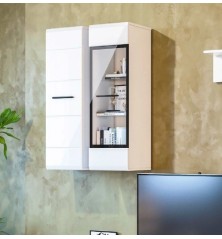 Salon comedor Roma, blanco brillo cristal