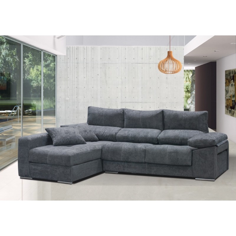 Sofá chaiselongue izquierdas copi gris con arcon