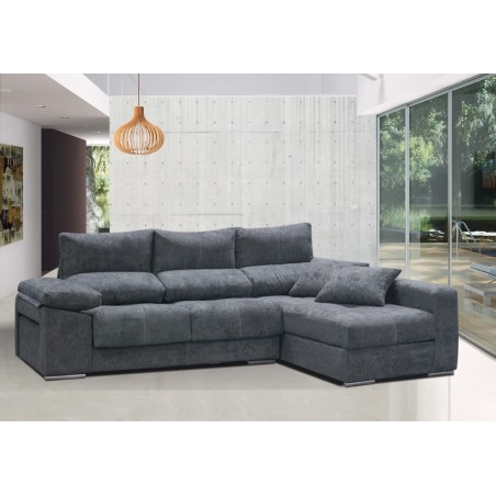 Sofá chaiselongue Copi derechas gris con arcon