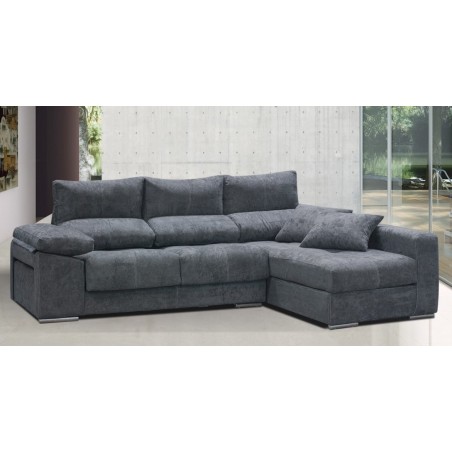 Sofá chaiselongue izquierdas copi gris con arcon