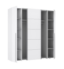 Armario modelo Rio 2,00x2,10 correderas y batientes  con Lunas en Blanco