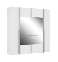 Armario modelo Rio 2,00x2,10 correderas y batientes  con Lunas en Blanco