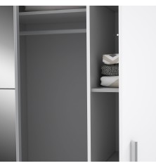 Armario modelo Rio 2,00x2,10 correderas y batientes  con Lunas en Blanco