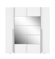 Armario modelo Rio 2,00x2,10 correderas y batientes  con Lunas en Blanco